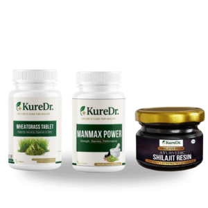 Wheat Grass 60 Tab + ManMax Power + Shilajit Resin